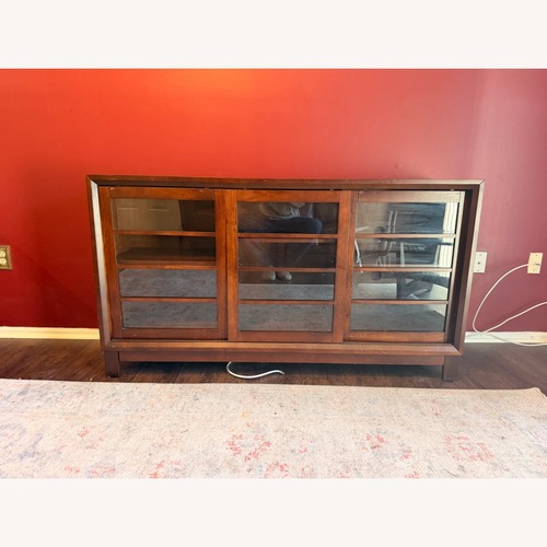 Used Dark Brown Wood Media Storage for sale on AptDeco