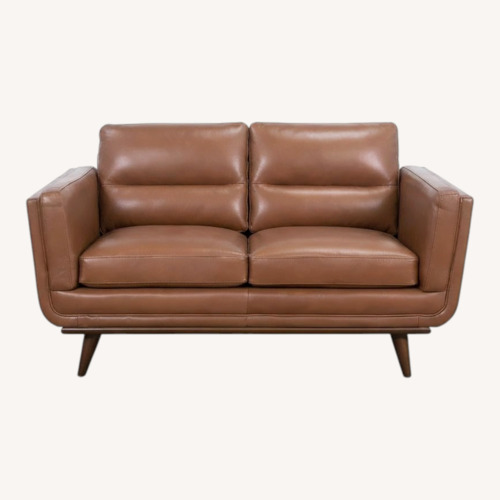 Used Light Brown Leather 2 Seater Sofa for sale on AptDeco
