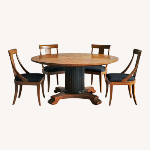Used Ethan Allen Dark Brown Wood Dining Table for sale on AptDeco