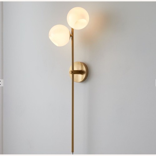 Used  Set oF 2 West Elm Gold Metal Wall Lamp  for sale on AptDeco