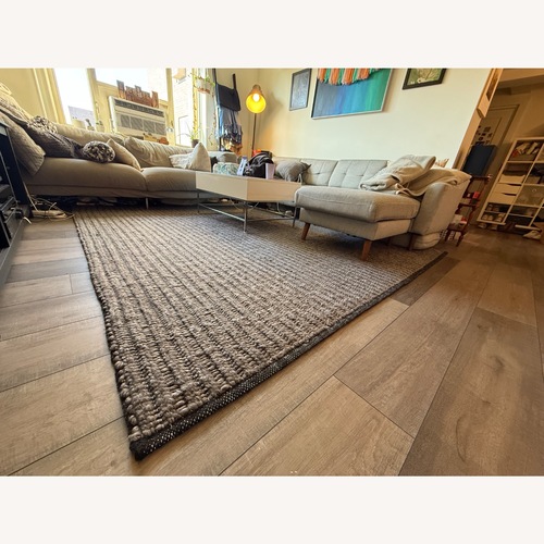 Used Crate & Barrel Prato Dark Gray Area Rug 8' x 10' for sale on AptDeco