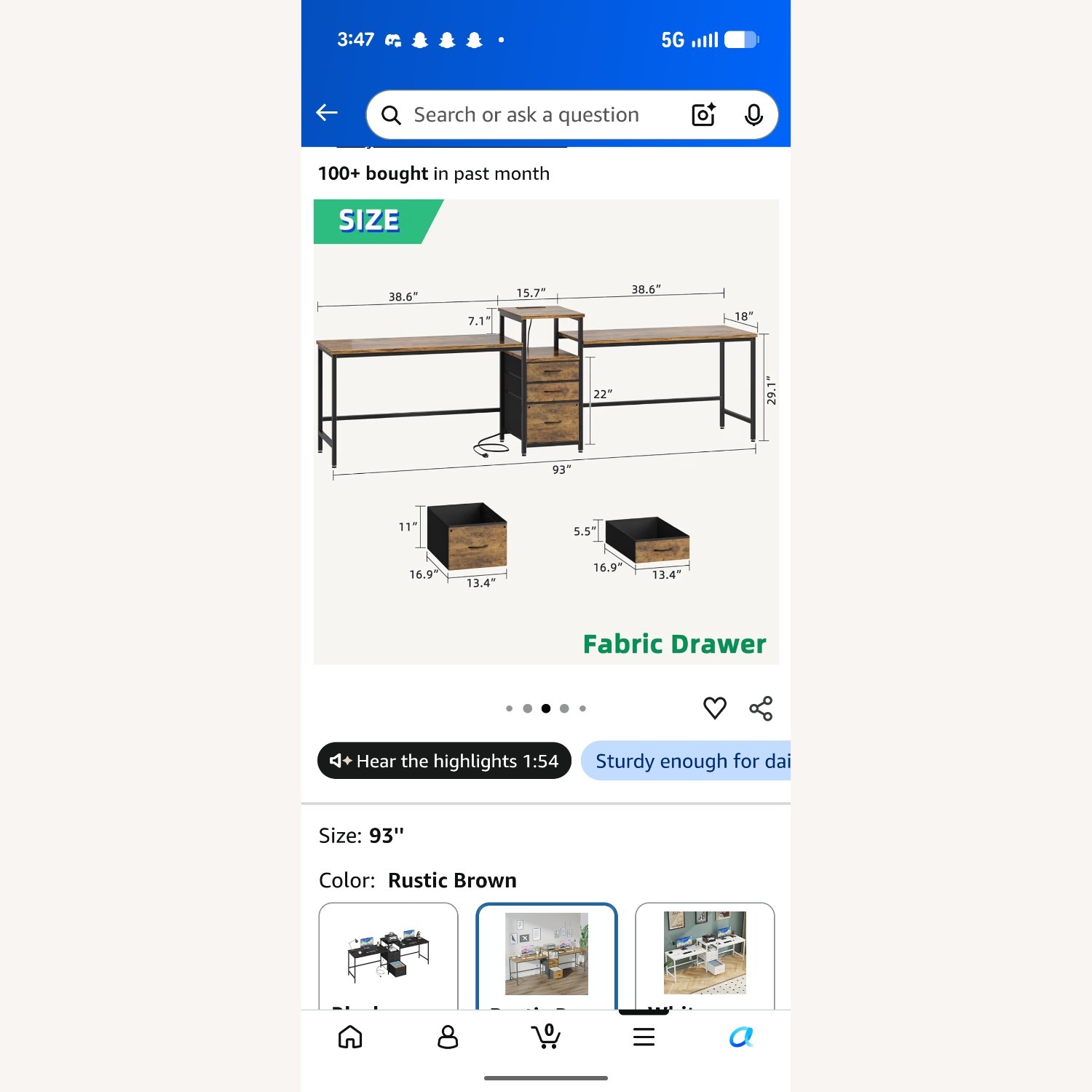 Dark Brown Wood Desk - image-2