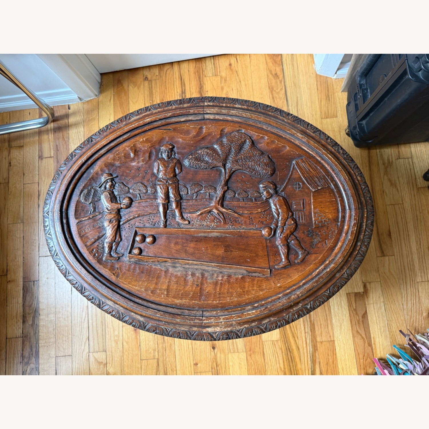 Carved Oval Table  - image-1