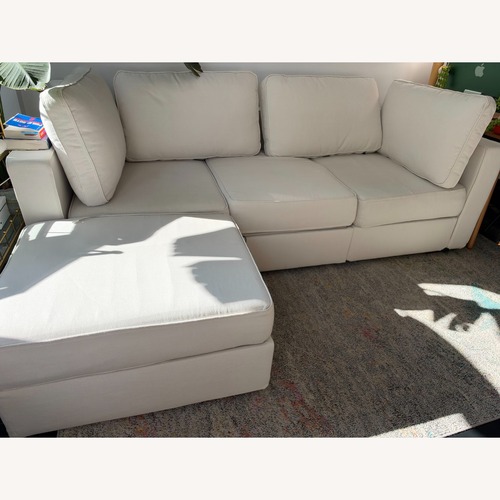 Used Lovesac Cream Sactional Chaise 4 Seats + 5 Sides for sale on AptDeco