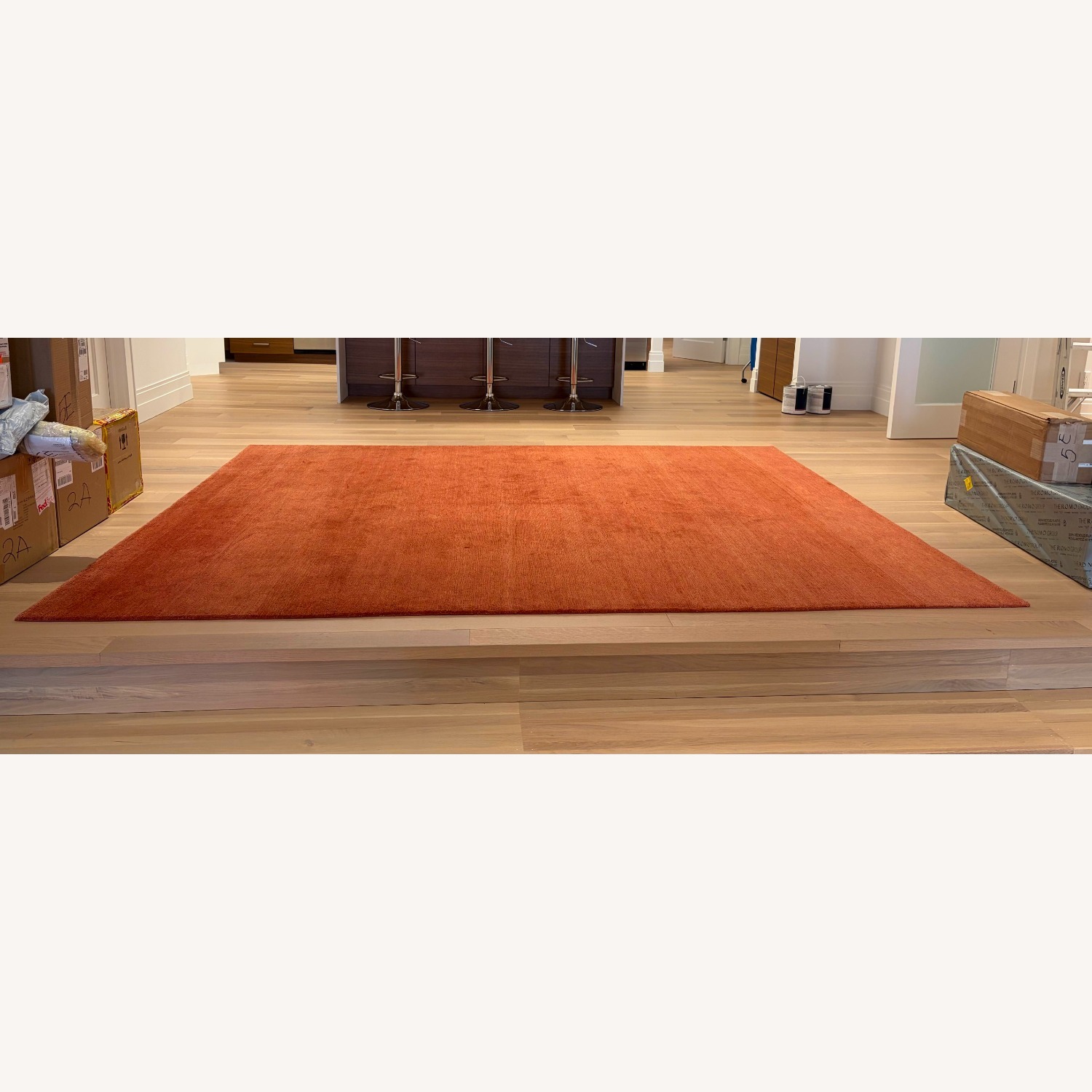 Orange Wool Area Rug 8' x 10' - image-3