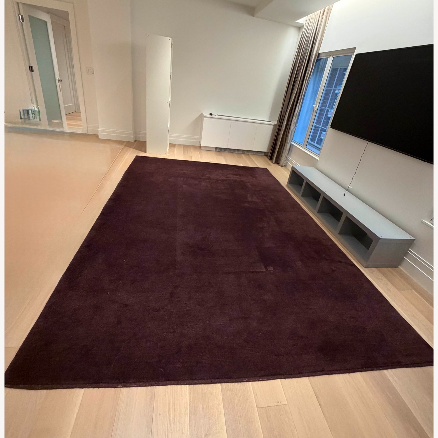 Purple Wool Area Rug 1' x 6' - image-1