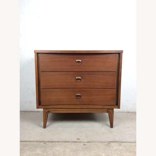 Used Mid Century 3 Drawer Chest with Brass Hardware for sale on AptDeco