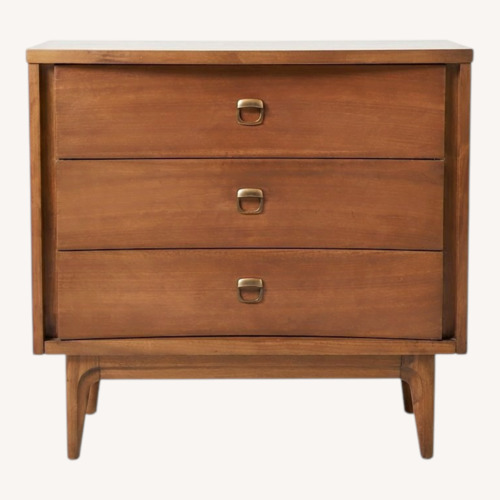 Used Mid Century 3 Drawer Chest with Brass Hardware for sale on AptDeco