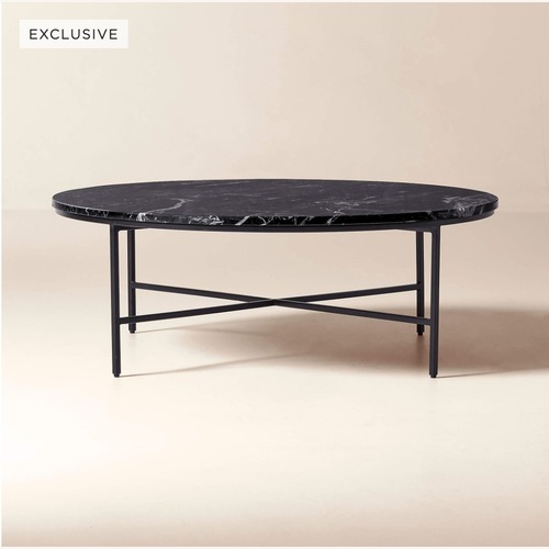 Used CB2 Irwin 42" Black Marble Coffee Table by Paul McCobb for sale on AptDeco