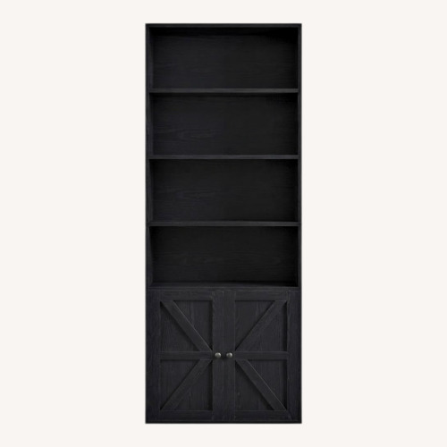 Used Wayfair 6 Tier Bookshelf With Cabinet Doors (x2) for sale on AptDeco
