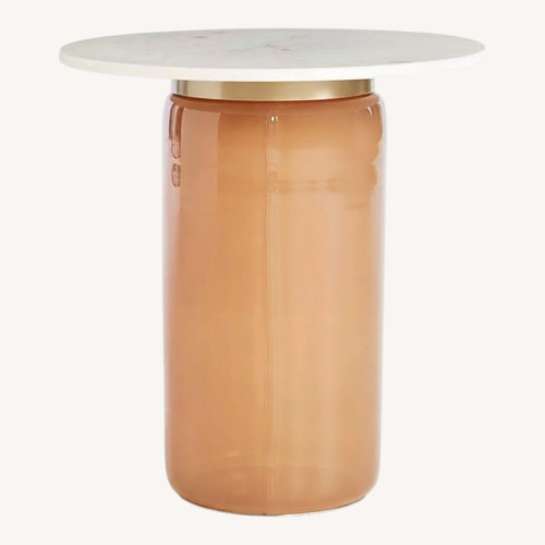 Used Anthropologie Infinity Marble-Top Glass Side Table for sale on AptDeco