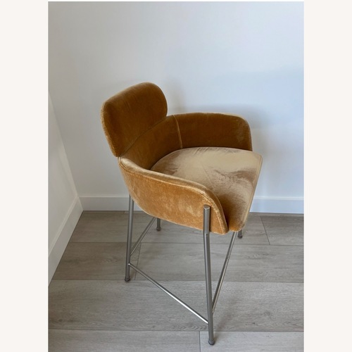 Used CB2 Azalea Mink Bar Stools - 2 for sale on AptDeco