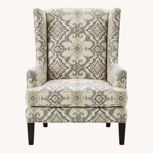 Used Crate & Barrel Patterned Wingback Armchair for sale on AptDeco