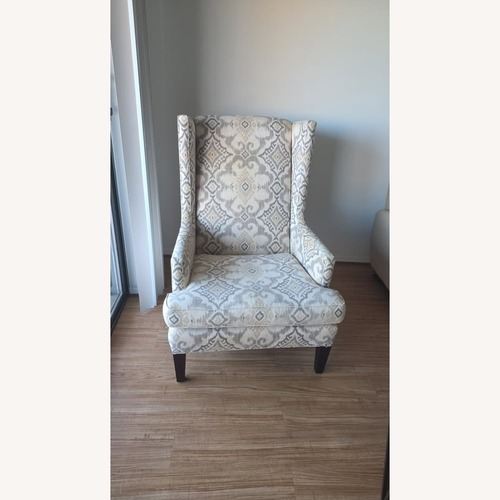 Used Crate & Barrel Patterned Wingback Armchair for sale on AptDeco