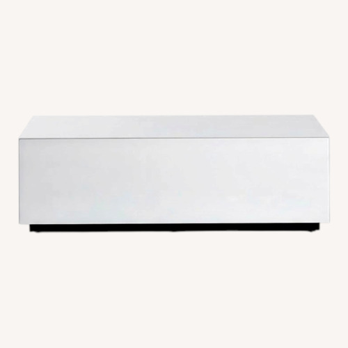 Used SONOROUS Modern White Tempered Glass Coffee Table for sale on AptDeco
