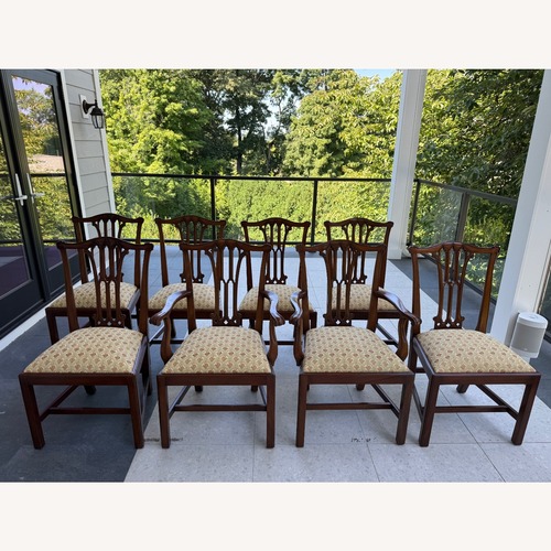Used Set of 8 Mahogany Chippendale Dining Chairs for sale on AptDeco