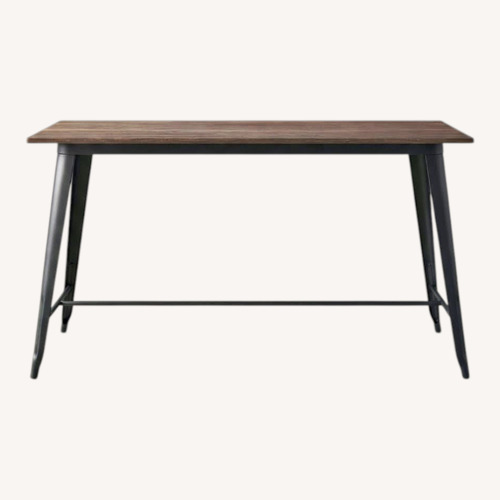 Used Dark Brown Wood and Bronze Dining High Top Table for sale on AptDeco