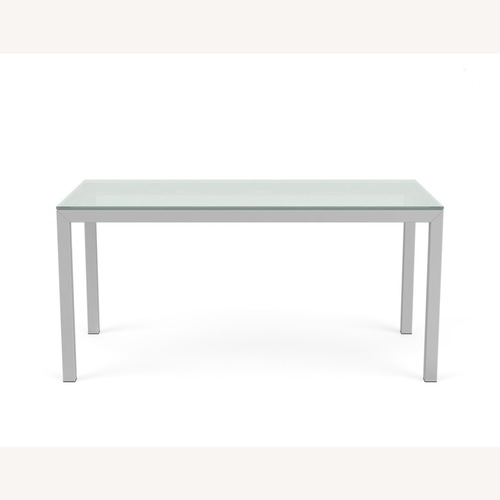 Used Room & Board Parsons Satin Glass Table for sale on AptDeco