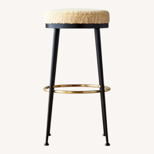 Used CB2 Atlas Shearling Counter Stool for sale on AptDeco