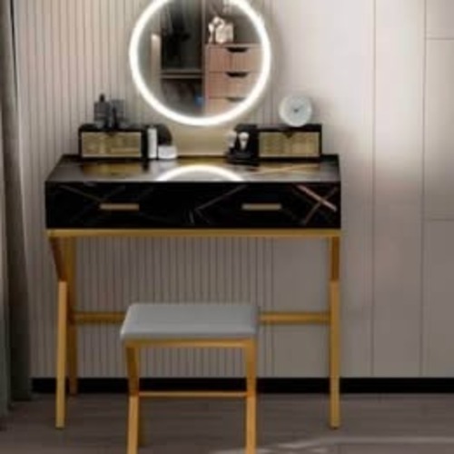 Used Modern Vanity Table Set with LED Roundtable for sale on AptDeco
