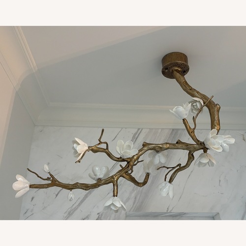 Used Brass Flower Branch Ceiling Lamp for sale on AptDeco