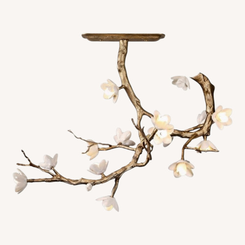 Used Brass Flower Branch Ceiling Lamp for sale on AptDeco
