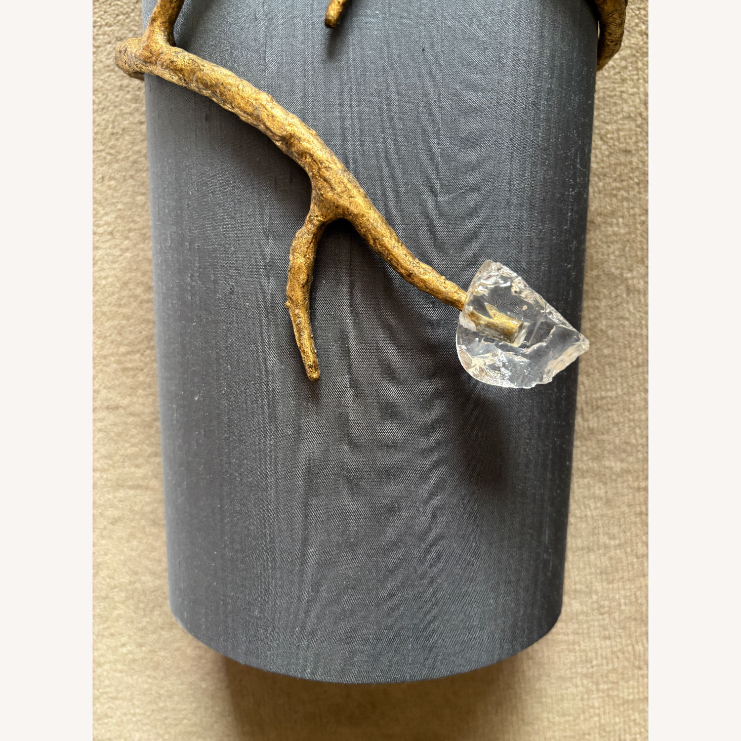 Custom Blue Silk Porta Romana Blossom Sconces (2) - image-3