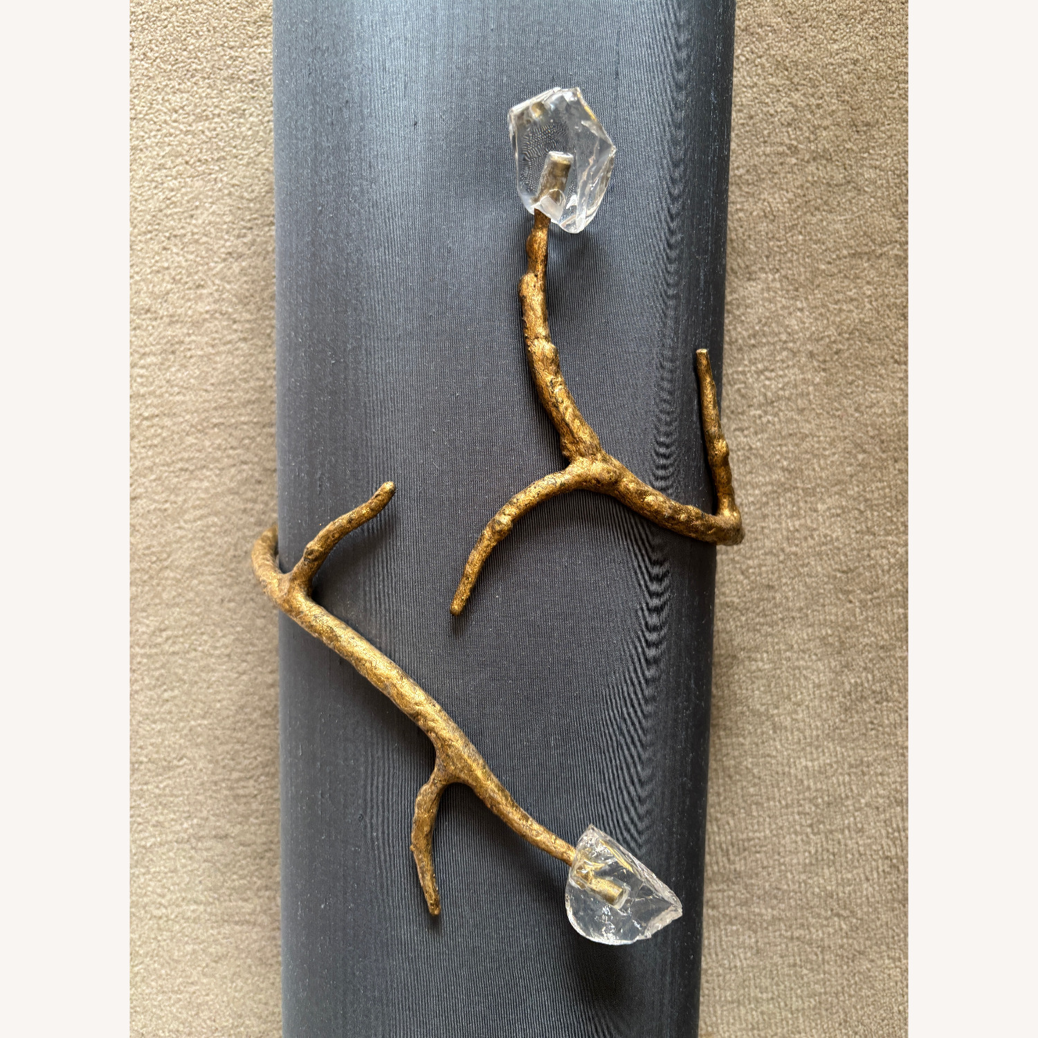 Custom Blue Silk Porta Romana Blossom Sconces (2) - image-4