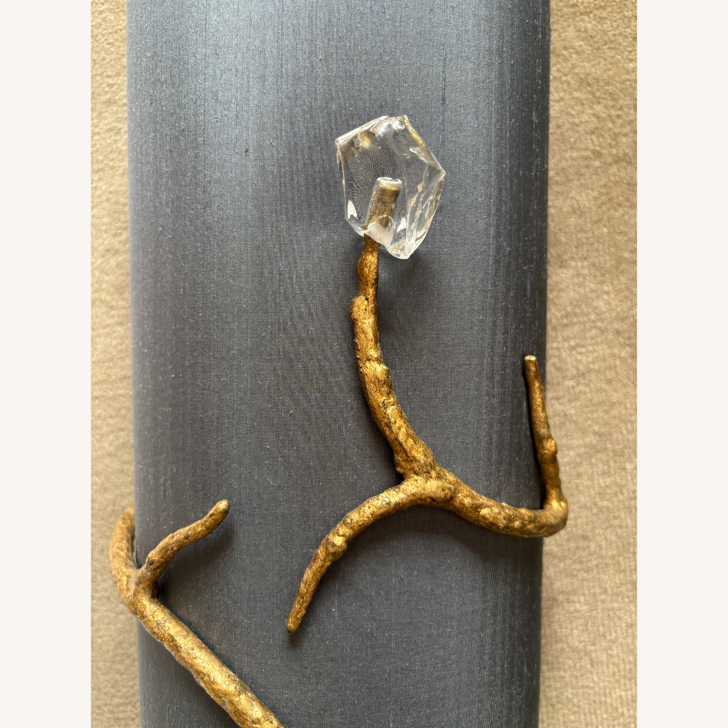 Custom Blue Silk Porta Romana Blossom Sconces (2) - image-2