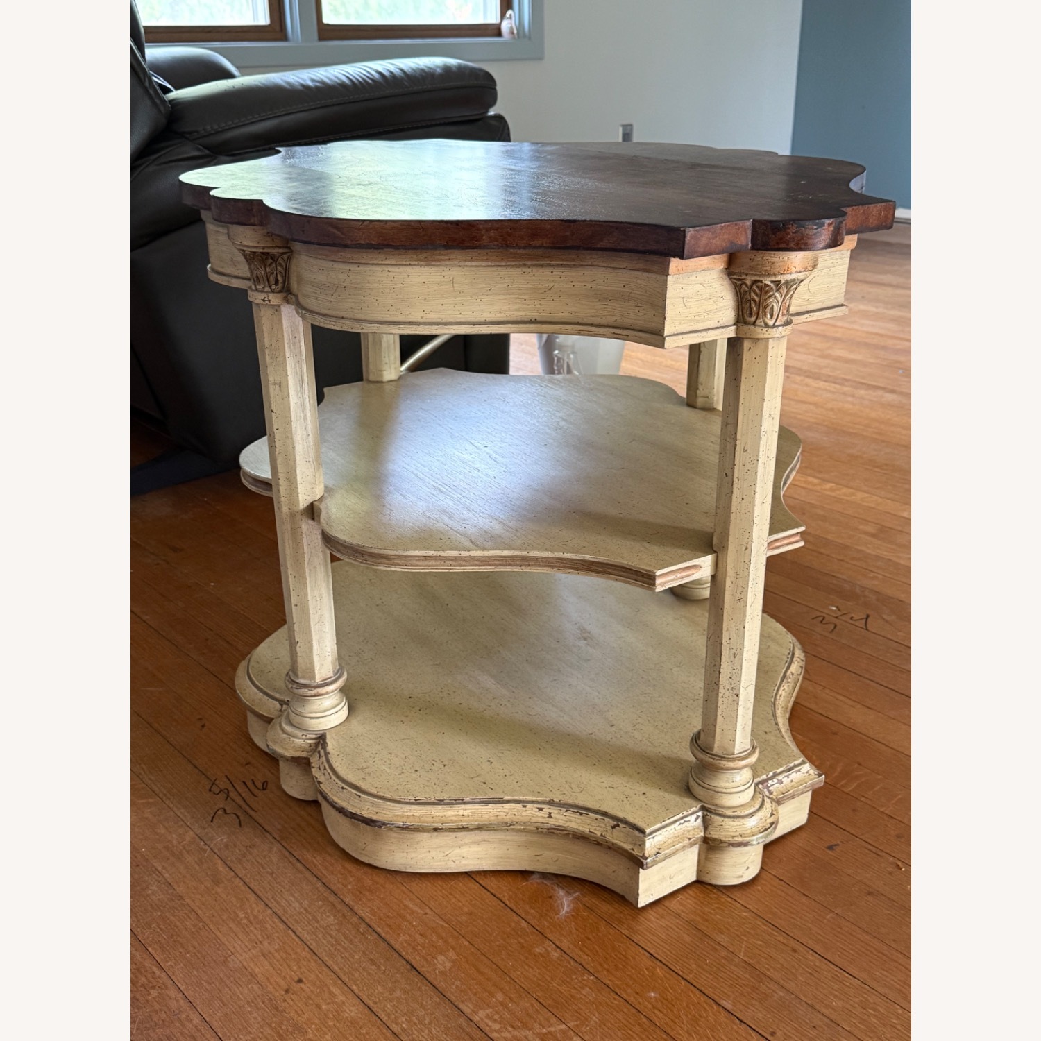 Vintage Weiman Burled Wood 3 Tiered Side Table - image-5