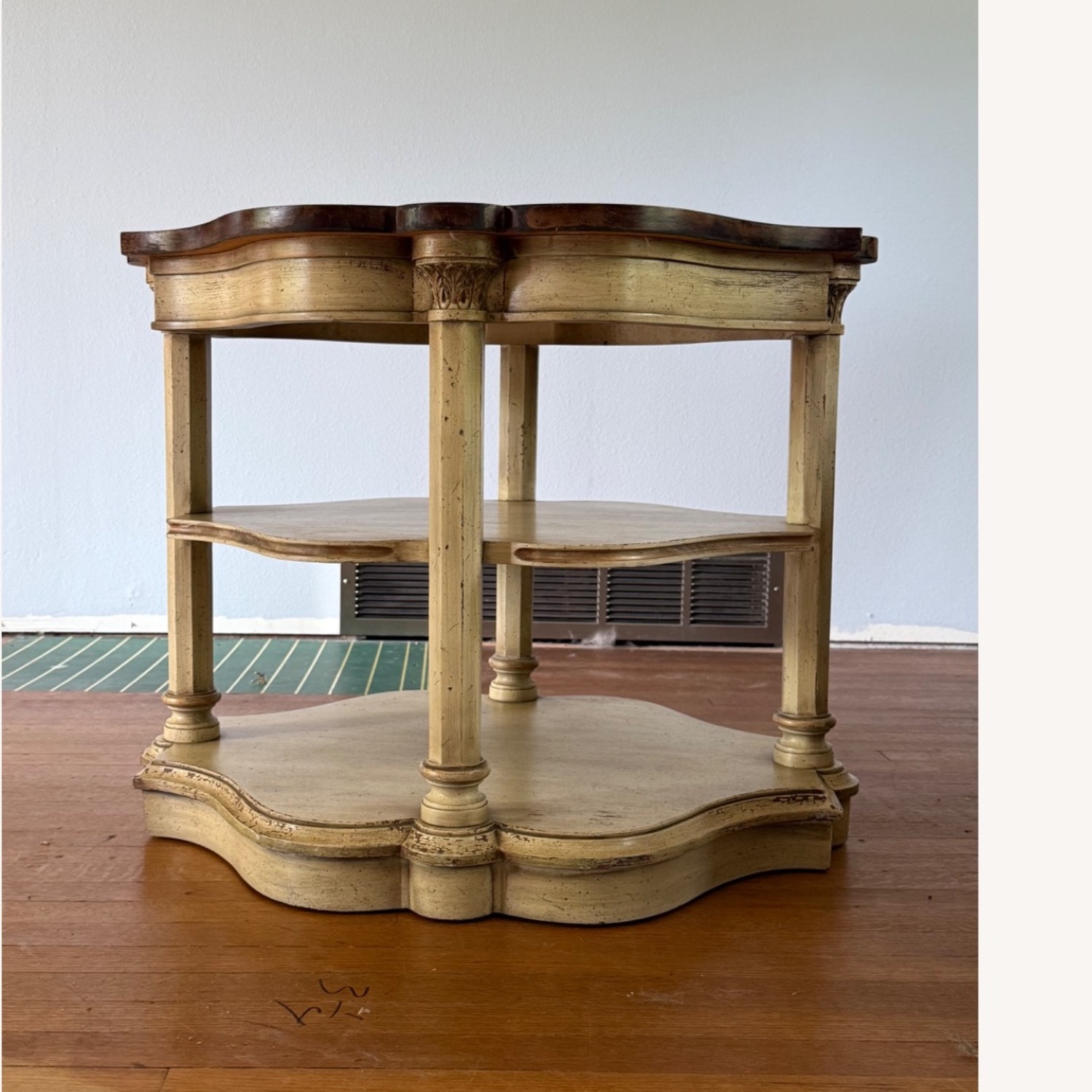 Vintage Weiman Burled Wood 3 Tiered Side Table - image-9