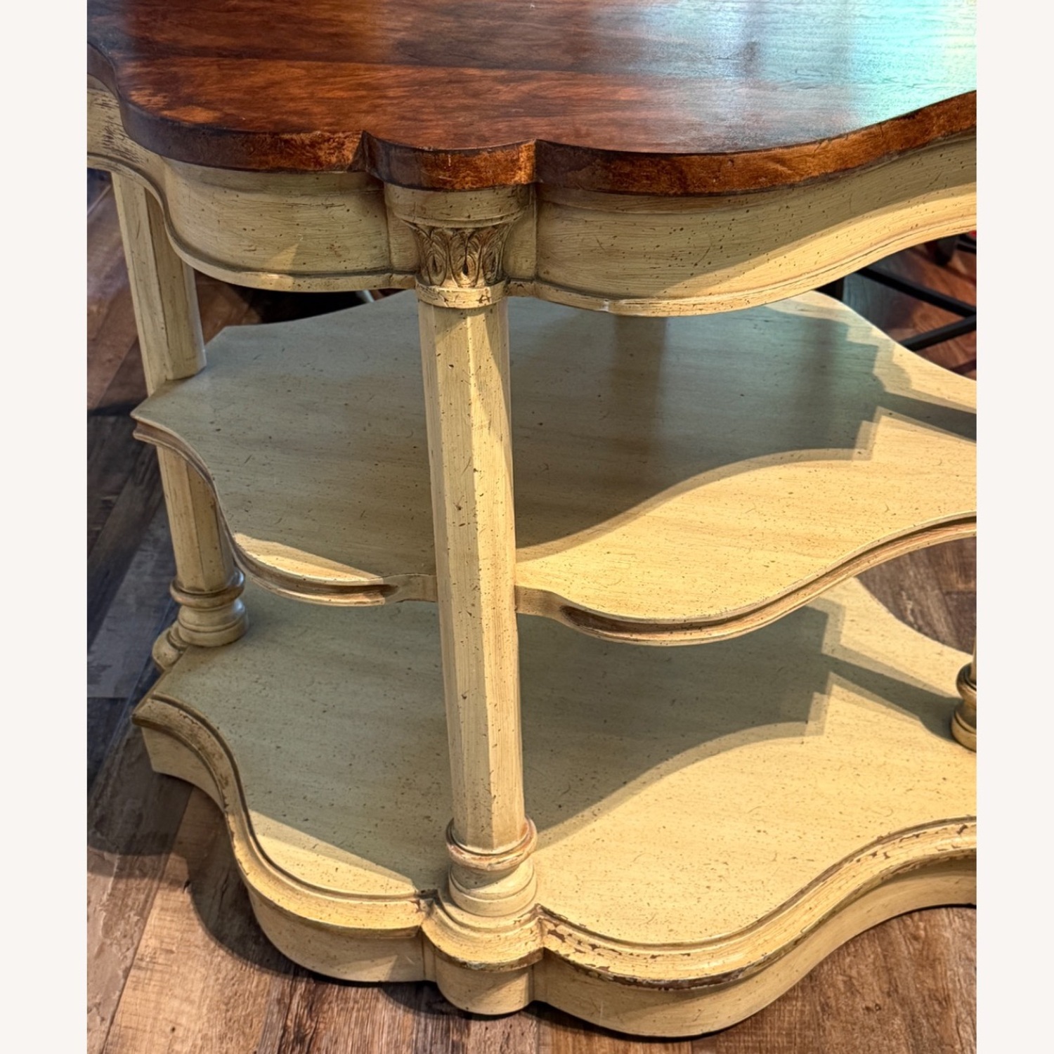 Vintage Weiman Burled Wood 3 Tiered Side Table - image-7