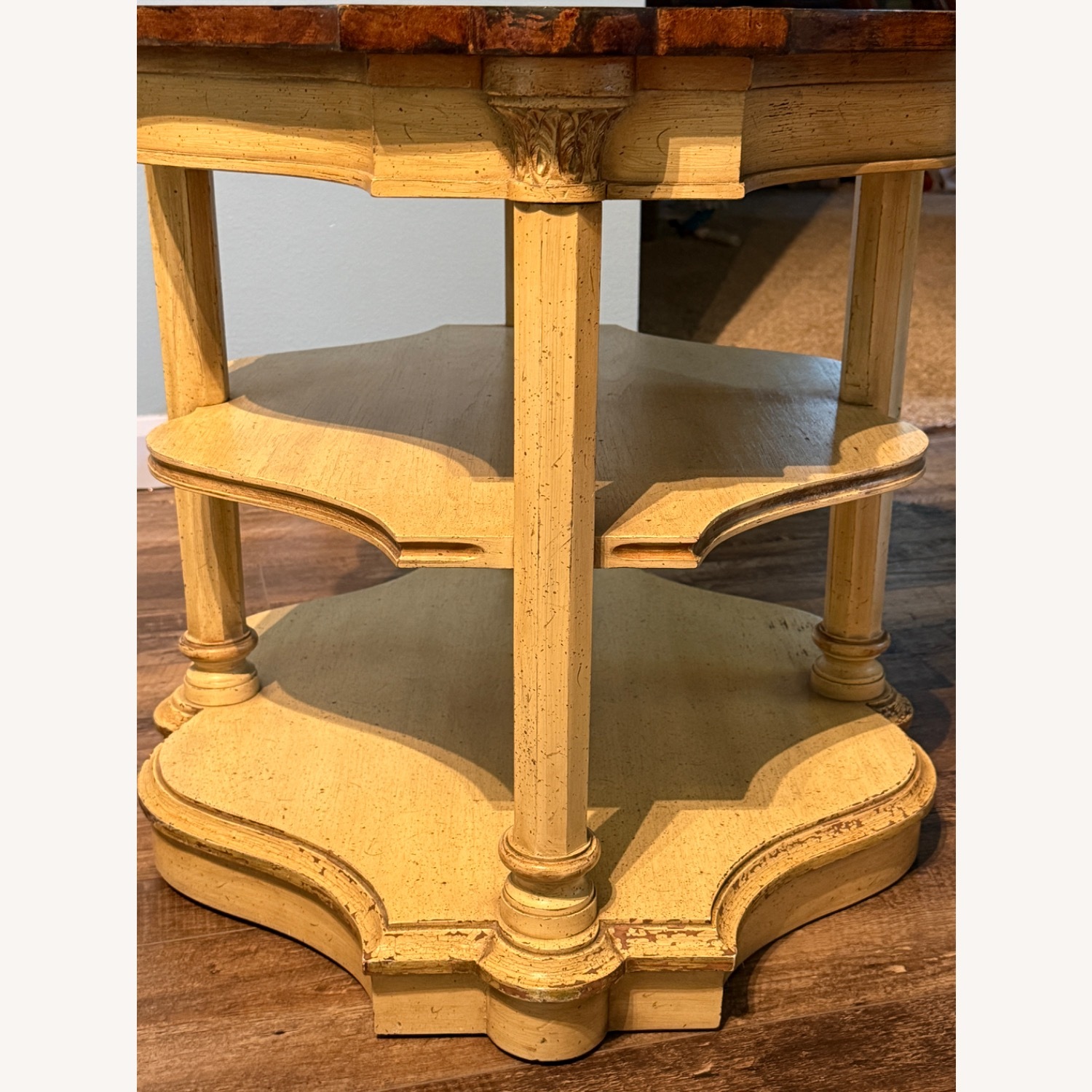Vintage Weiman Burled Wood 3 Tiered Side Table - image-3
