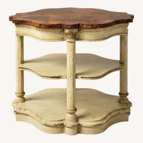 Used Vintage Weiman Burled Wood 3 Tiered Side Table for sale on AptDeco
