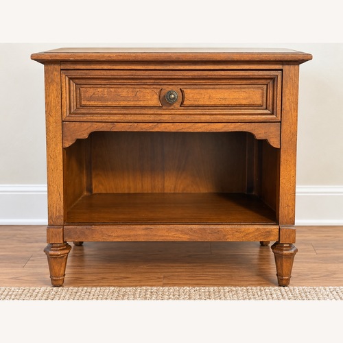 Used Vintage Wood Nightstand with Drawer & Open Shelf for sale on AptDeco