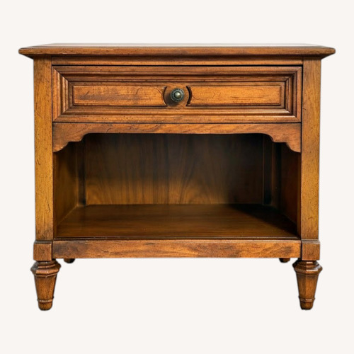 Used Vintage Wood Nightstand with Drawer & Open Shelf for sale on AptDeco