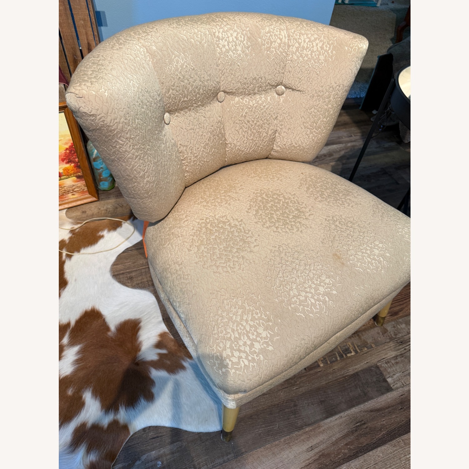 Vintage/Antique 50s Kroehler Like Champagne Slipper Chair  - image-7