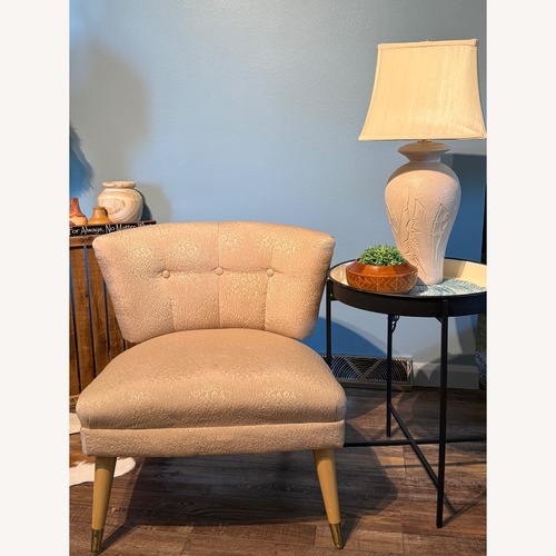 Used Vintage/Antique 50s Kroehler Like Champagne Slipper Chair for sale on AptDeco