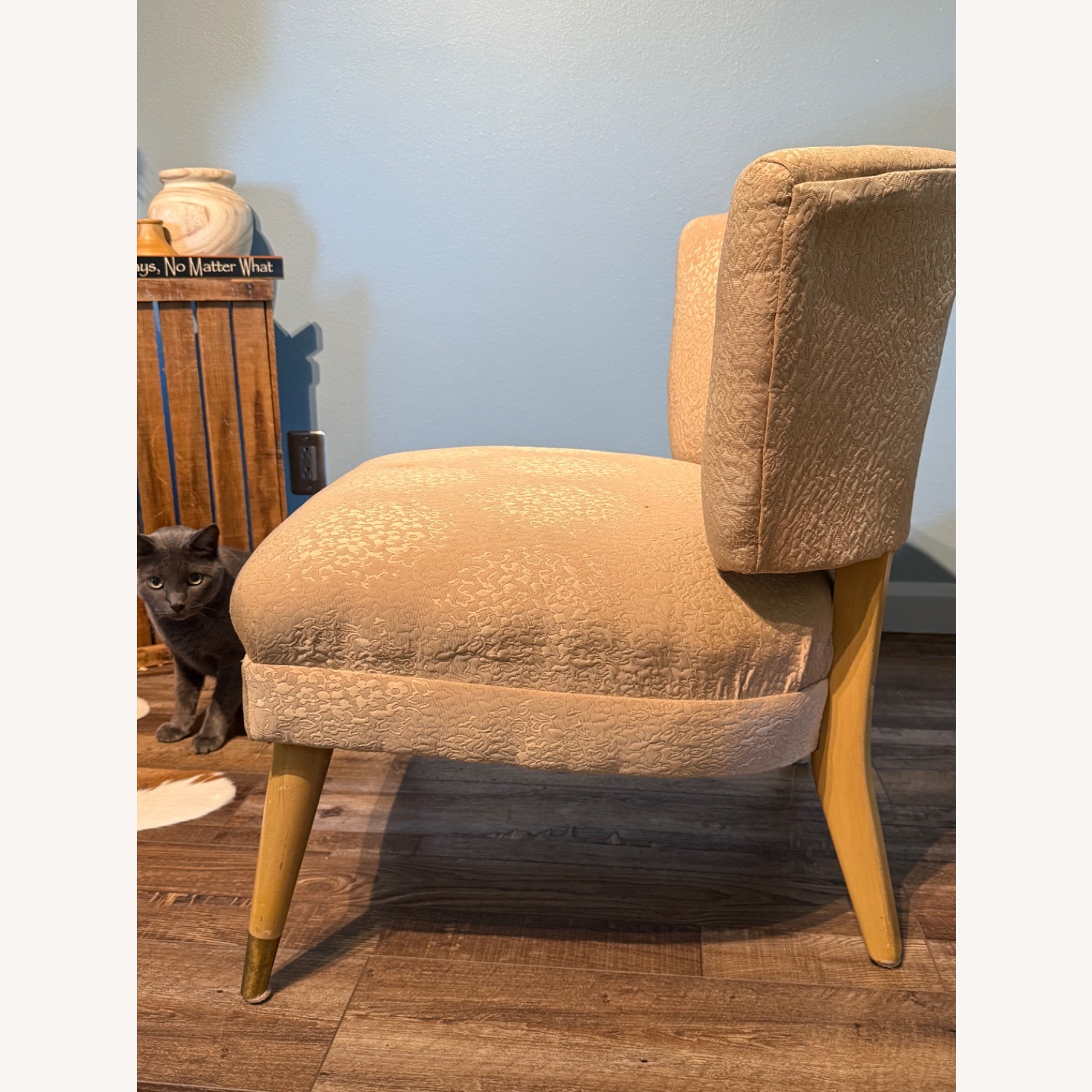 Vintage/Antique 50s Kroehler Like Champagne Slipper Chair  - image-3