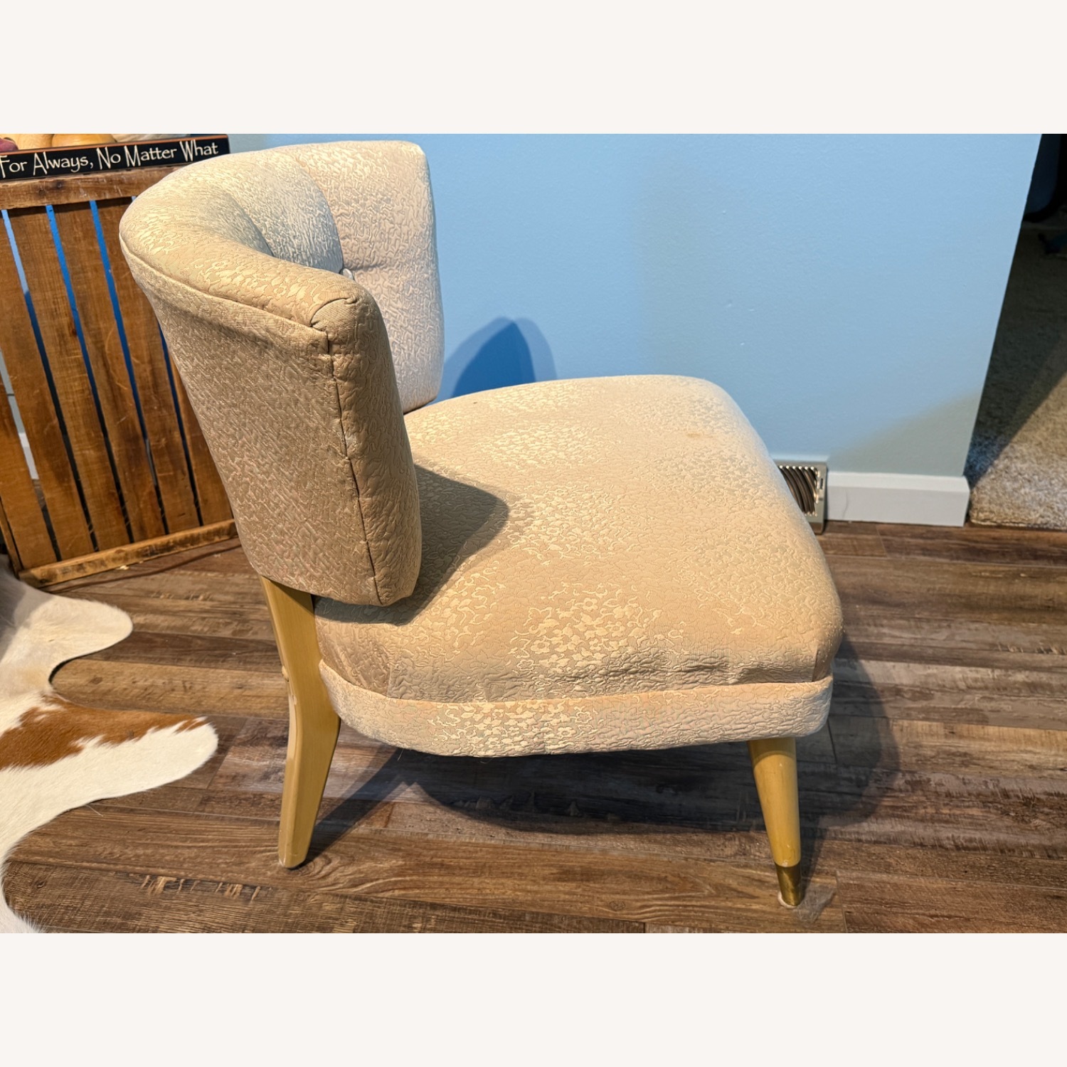 Vintage/Antique 50s Kroehler Like Champagne Slipper Chair  - image-6
