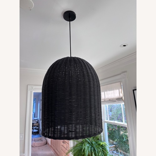 Used Santa Barbara Black Rattan Bell Pendants for sale on AptDeco