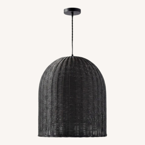 Used Santa Barbara Black Rattan Bell Pendants for sale on AptDeco