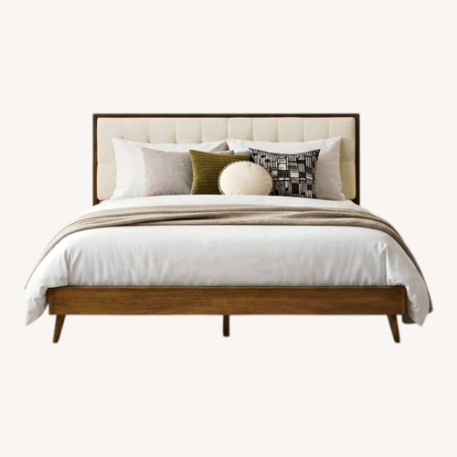 Used Lucritia Solid Wood Upholstered Tufted Queen Bed Frame for sale on AptDeco