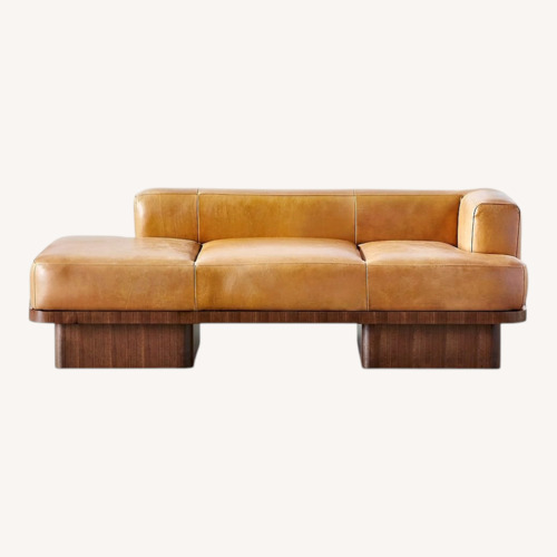 Used CB2 Serafin Light Brown Leather Daybed for sale on AptDeco
