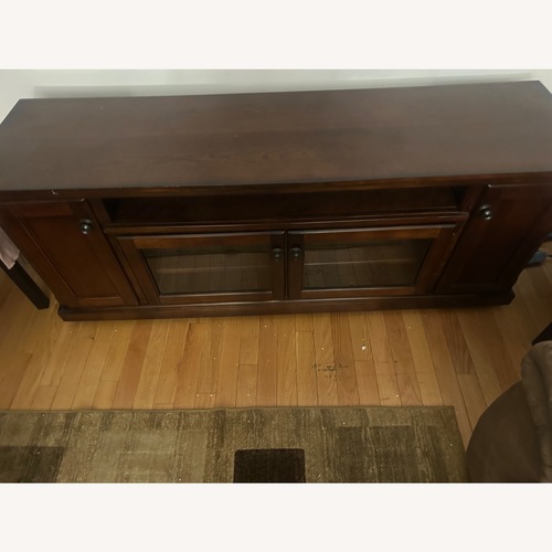 Used Dark Brown Wood Media Storage for sale on AptDeco