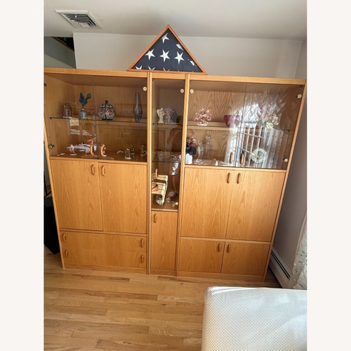 Used Light Brown Wood Wall Unit for sale on AptDeco