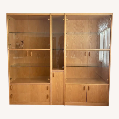 Used Light Brown Wood Wall Unit for sale on AptDeco