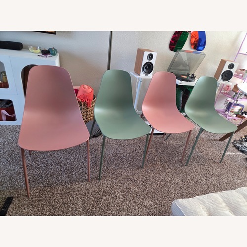 Used Article Svelti Dining Chairs- Pistachio & Blush for sale on AptDeco