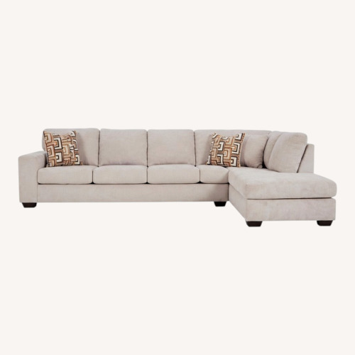 Used Stone 2 Piece Sectional with Right-Facing Chaise for sale on AptDeco