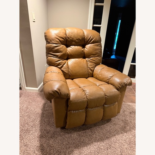Used Light Brown Leather Recliner for sale on AptDeco